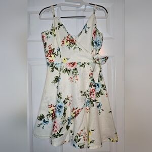 Altar'd State Floral wrap dress, ivory with colorful flowers. Size Medium. NWT.